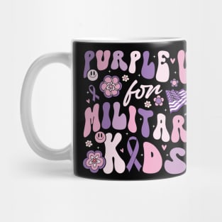 Purple Up For Military Kids Cute Groovy Military Child Month Mug